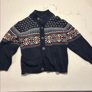 Janie and Jack Navy Patterned Cardigan